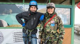 Jesper und Kenneth sind bereits fürs Klettern
